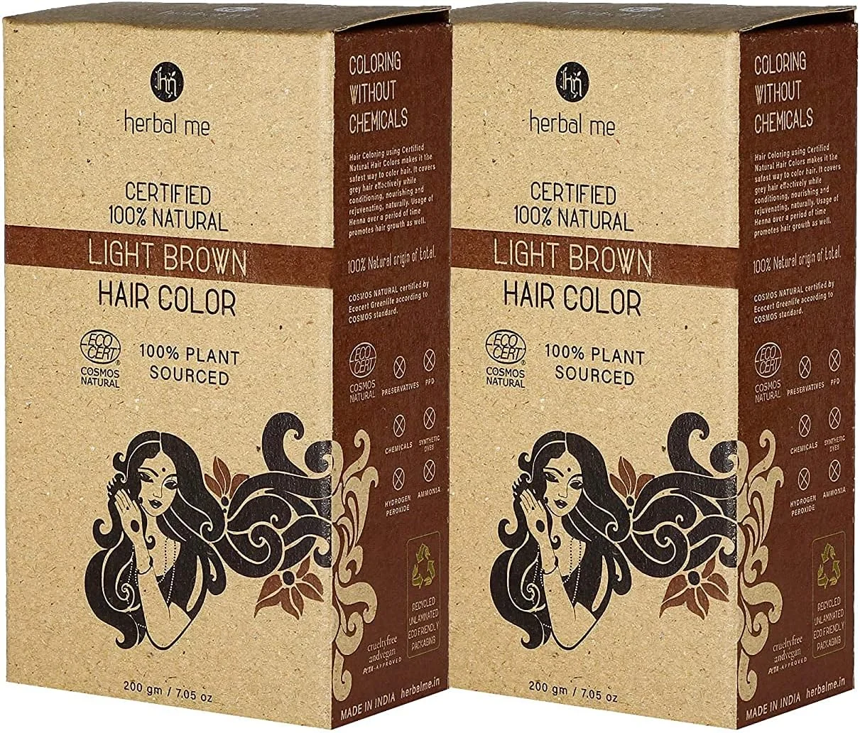 رنگ مو حنایی قهوه ای روشن 100% خالص و طبیعی HM HERBAL ME بسته 2 عددی | 2 بسته پودر ارگانیک مهندی برای رنگ مو | پودر مهندی برای آقایان و بانوان، 200 گرم رنگ مو حنایی قهوه ای روشن 100% خالص و طبیعی HM HERBAL ME بسته 2 عددی | 2 بسته پودر ارگانیک مهندی برای رنگ مو | پودر مهندی برای آقایان و بانوان، 200 گرم