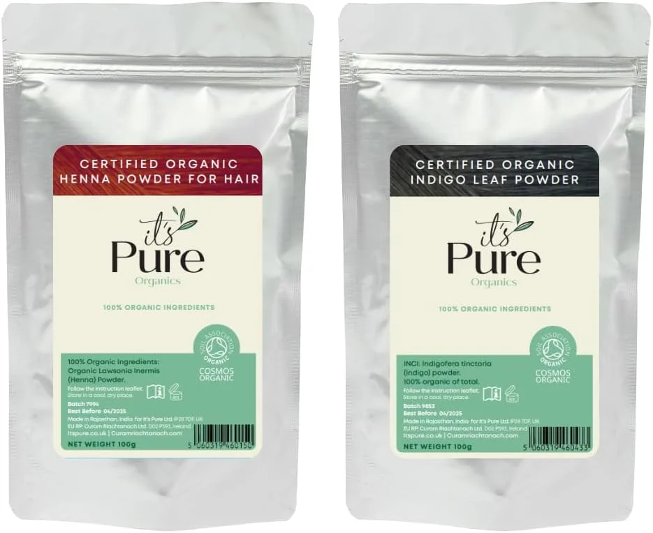رنگ موی طبیعی خالص - رنگ موی حنا و نیلی ارگانیک 200 گرم رنگ موی طبیعی خالص - رنگ موی حنا و نیلی ارگانیک 200 گرم