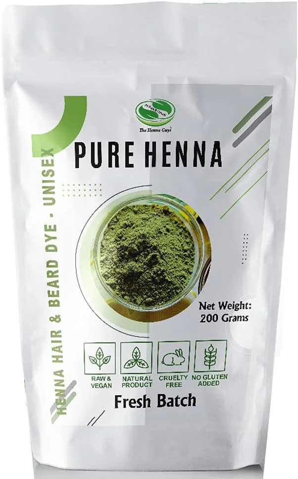 پودر حنا 100% خالص و طبیعی The Henna Guys برای رنگ کردن/رنگ مو، 200 گرم پودر حنا 100% خالص و طبیعی The Henna Guys برای رنگ کردن/رنگ مو، 200 گرم