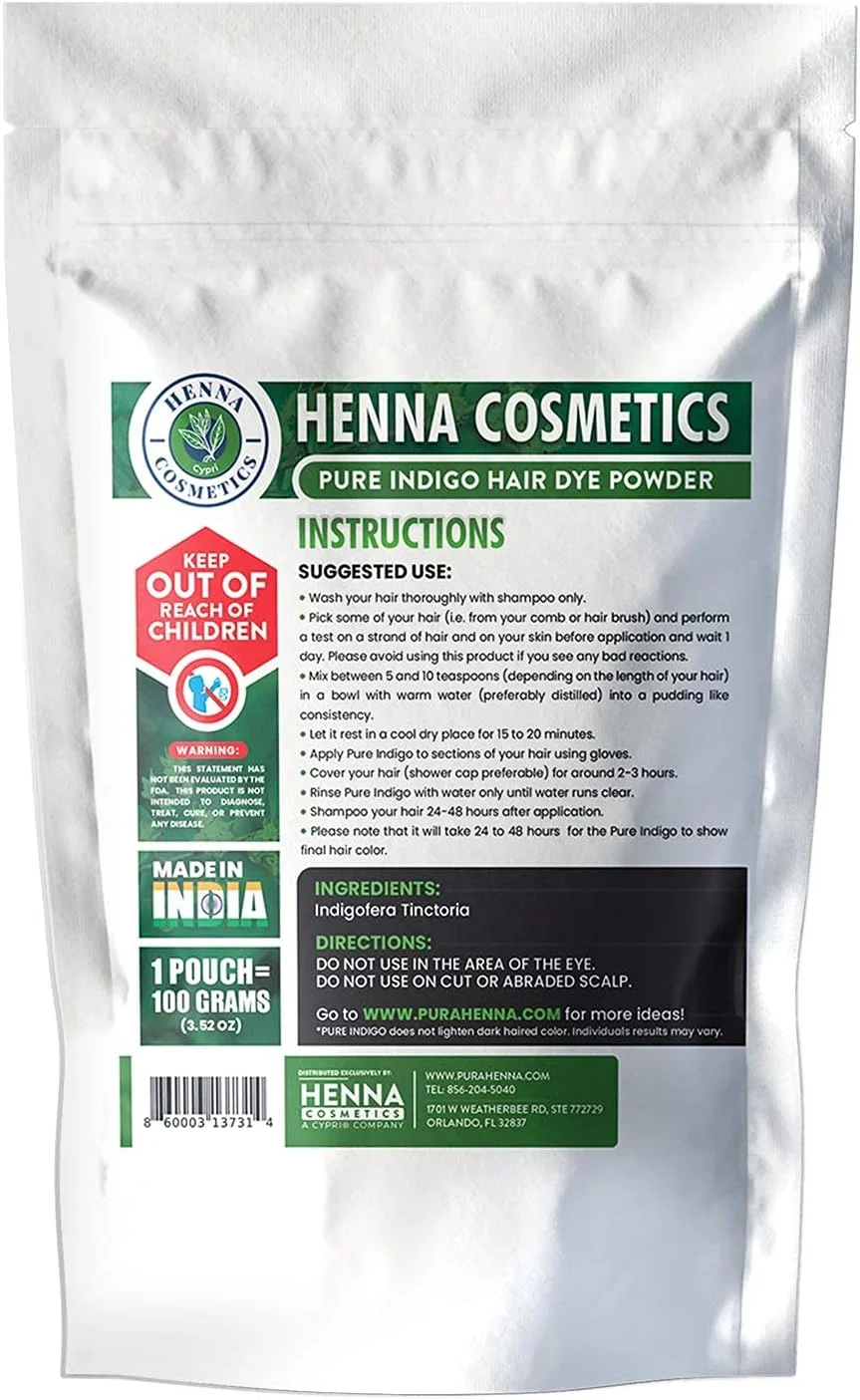 پودر نیلی ارگانیک حنا کازمتیکس سیپری برای موهای مشکی، پودر نیلی طبیعی خالص برای رنگ کردن مو، 100%، مشکی | 100 گرم (3.52 اونس) پودر نیلی ارگانیک حنا کازمتیکس سیپری برای موهای مشکی، پودر نیلی طبیعی خالص برای رنگ کردن مو، 100%، مشکی | 100 گرم (3.52 اونس)