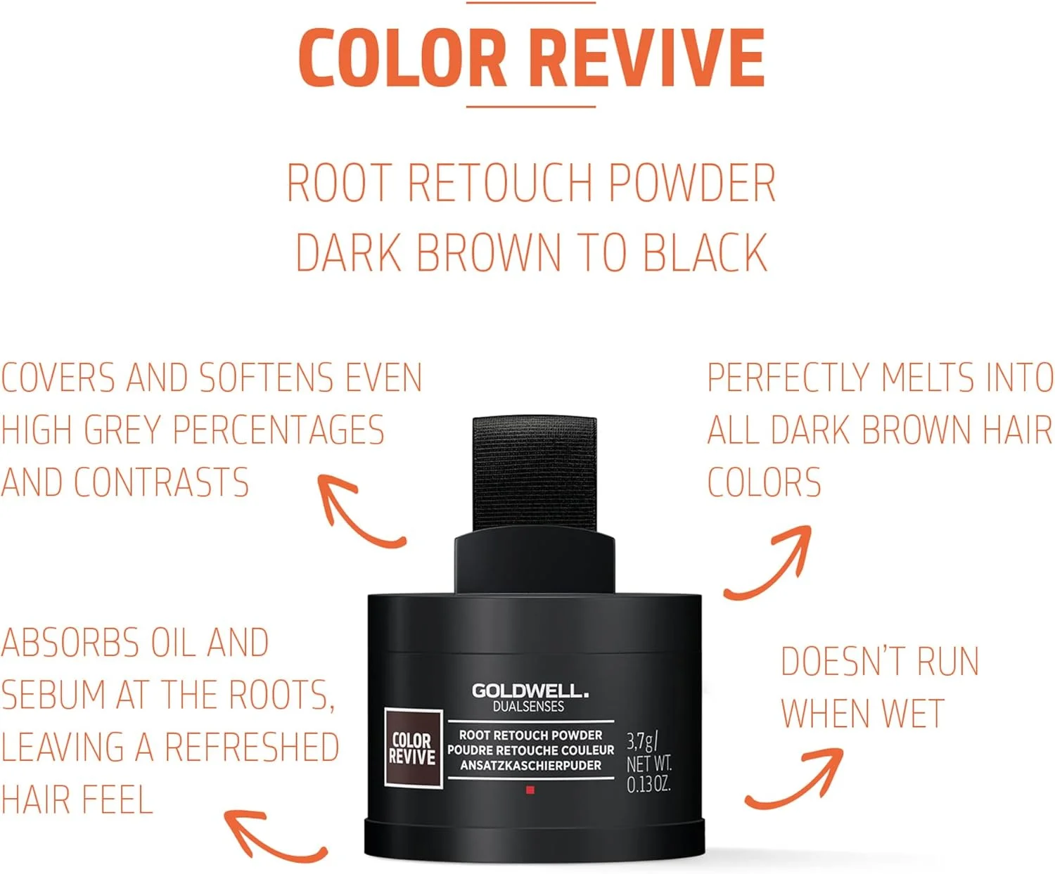 پودر پوشاننده ریشه مو گلدول Dualsenses Color Revive رنگ قهوه ای تیره 3.7 گرم