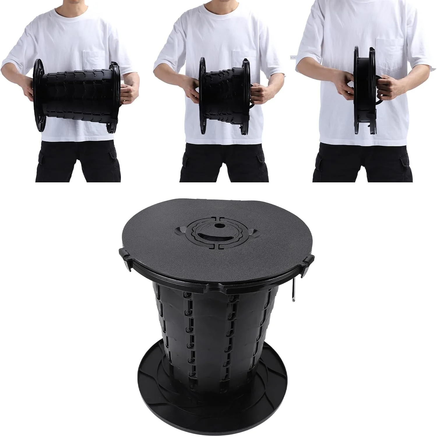 توالت تاشو قابل حمل Dpofirs، توالت تاشو با ارتفاع قابل تنظیم، توالت مسافرتی تاشو با کوسن، توالت نرم قابل حمل، مناسب برای کمپینگ، مسافرت با ماشین، قایق و چادر ساحلی