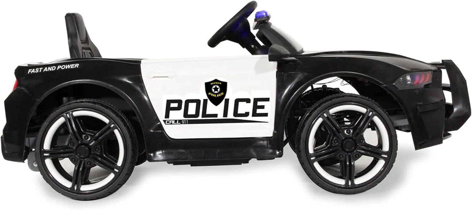 ماشین بازی کودکانه مدل پلیس با آژیر و چراغ های الکتریکی - مشکی