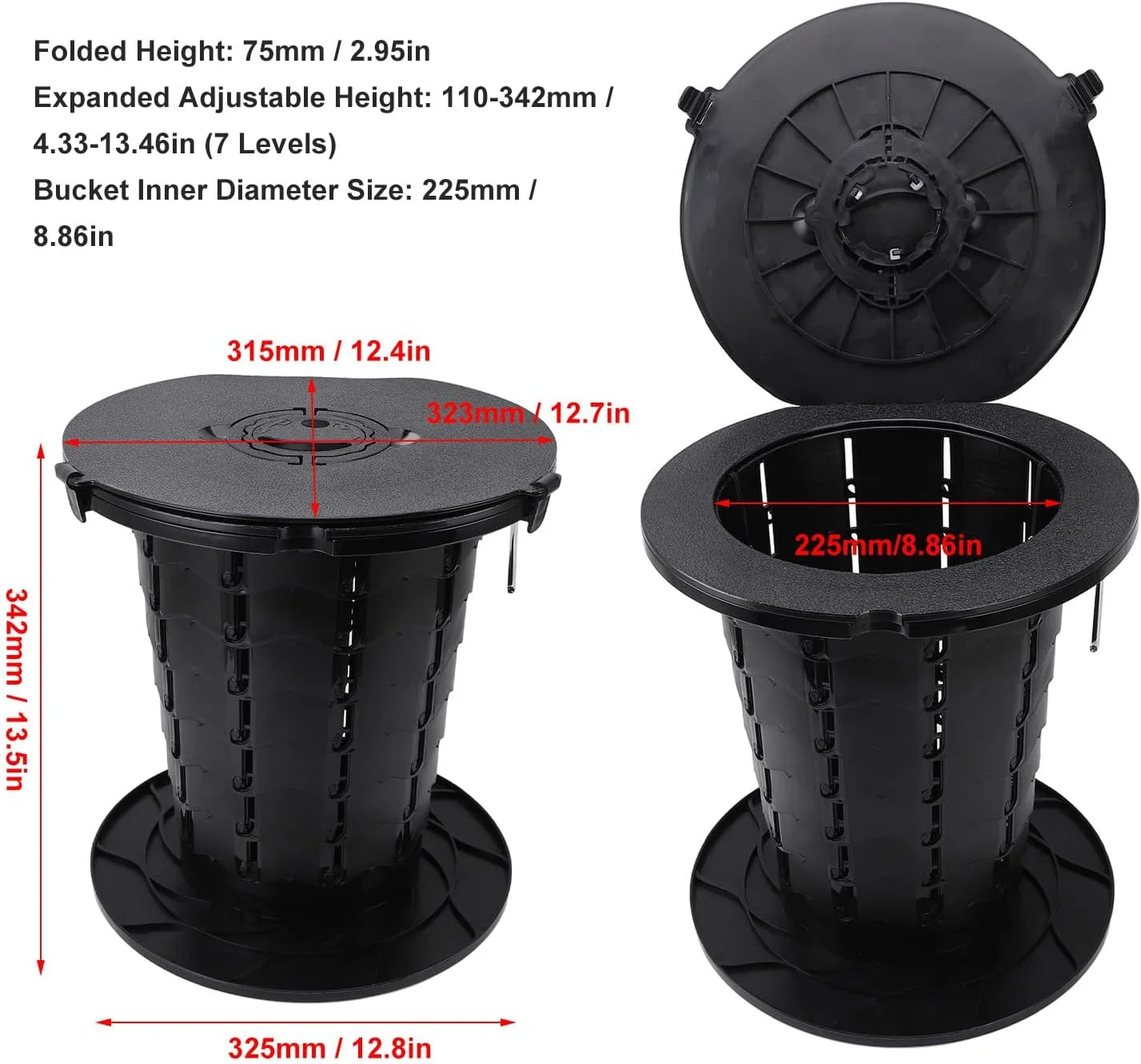 توالت تاشو قابل حمل Dpofirs، توالت تاشو با ارتفاع قابل تنظیم، توالت مسافرتی تاشو با کوسن، توالت نرم قابل حمل، مناسب برای کمپینگ، مسافرت با ماشین، قایق و چادر ساحلی