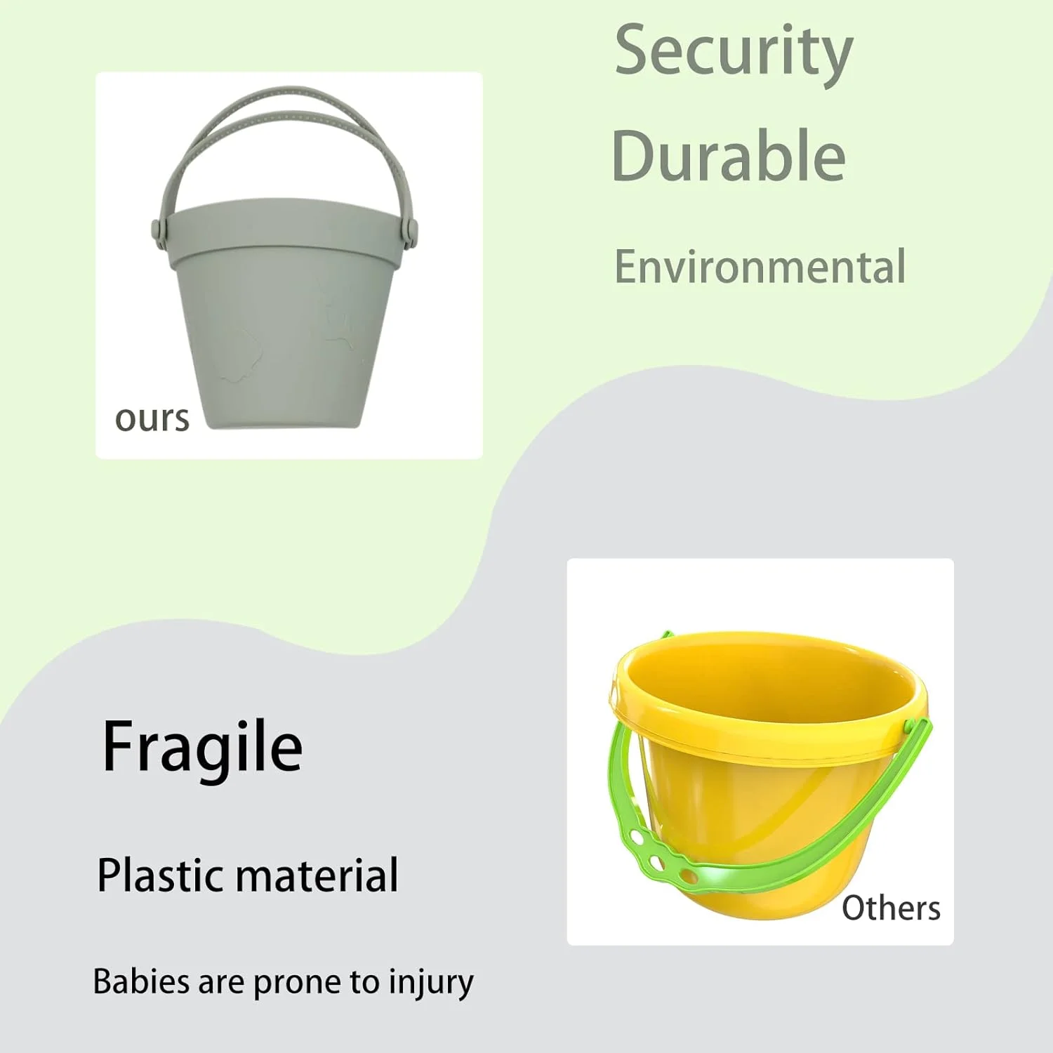 مجموعه اسباب بازی های ساحلی سیلیکونی Fikokuku، لوازم ضروری ساحل برای نوزاد، لوازم جانبی ساحل برای کودکان، قالب های اسباب بازی شن و ماسه ساحلی مسافرتی، مجموعه بیل و سطل - مجموعه بازی تابستانی استخر در فضای باز کودک نوپا - 8 تکه (سبز)