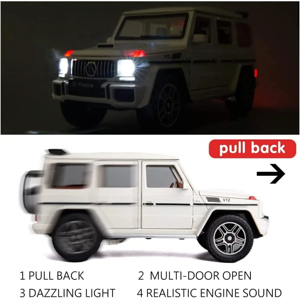 ماشین اسباب بازی مرسدس بنز G واگن DEUSON ECOM مدل 1:24، کلاس G، فلزی، چراغ دار، صدا دار، عقب کش، درب بازشو ماشین اسباب بازی مرسدس بنز G واگن DEUSON ECOM مدل 1:24، کلاس G، فلزی، چراغ دار، صدا دار، عقب کش، درب بازشو