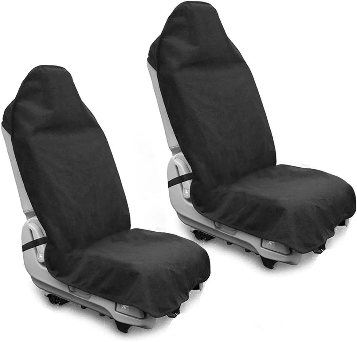 روکش صندلی خودرو ضد آب DECKALY مناسب برای تمرینات ورزشی، دویدن، شنا، ساحل و پیاده روی، محافظ صندلی سطلی ضد لغزش با اندازه جهانی برای خودروهای SUV و کامیون ها، قابل شستشو در ماشین لباسشویی (2 عدد مشکی)