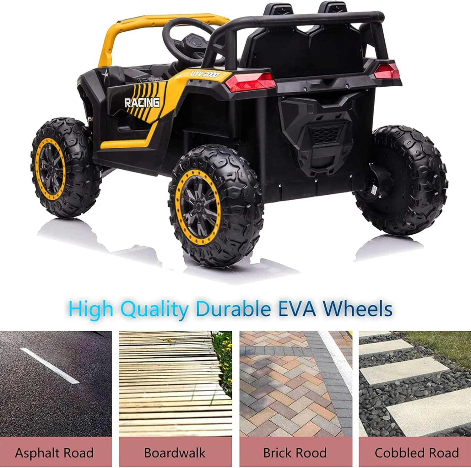 ماشین بازی کودکانه ساحلی دو سرنشینه مدل DERAK Kids 4x4 12V Sport Edition - طلایی