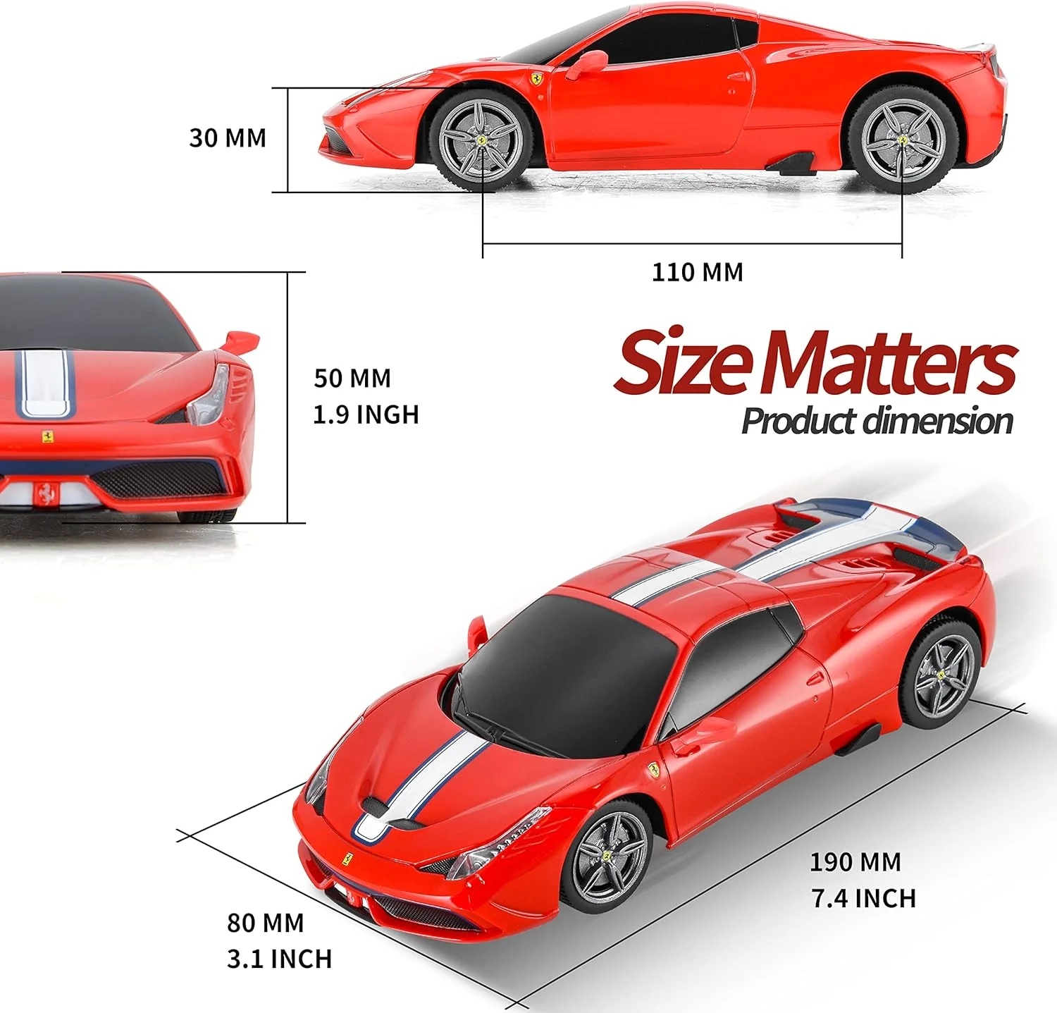 ماشین های کنترلی فراری BEZGAR - سری RC دارای مجوز رسمی 1:24، مدل ماشین مسابقه ای اسپرت الکتریکی، ماشین کنترلی 2.4 گیگاهرتزی برای کودکان، بزرگسالان، دختران و پسران، ایده هدیه تعطیلات (71900 قرمز)
