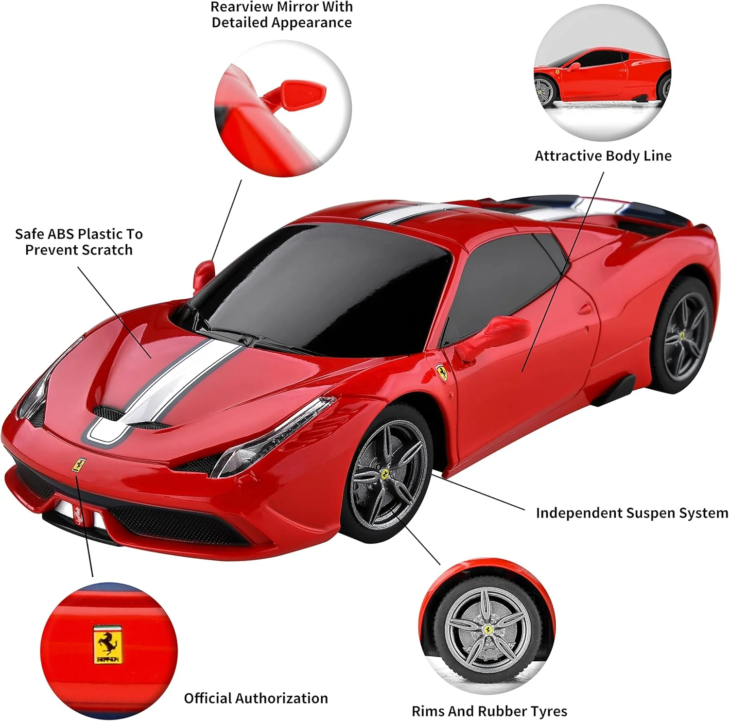 ماشین های کنترلی فراری BEZGAR - سری RC دارای مجوز رسمی 1:24، مدل ماشین مسابقه ای اسپرت الکتریکی، ماشین کنترلی 2.4 گیگاهرتزی برای کودکان، بزرگسالان، دختران و پسران، ایده هدیه تعطیلات (71900 قرمز)