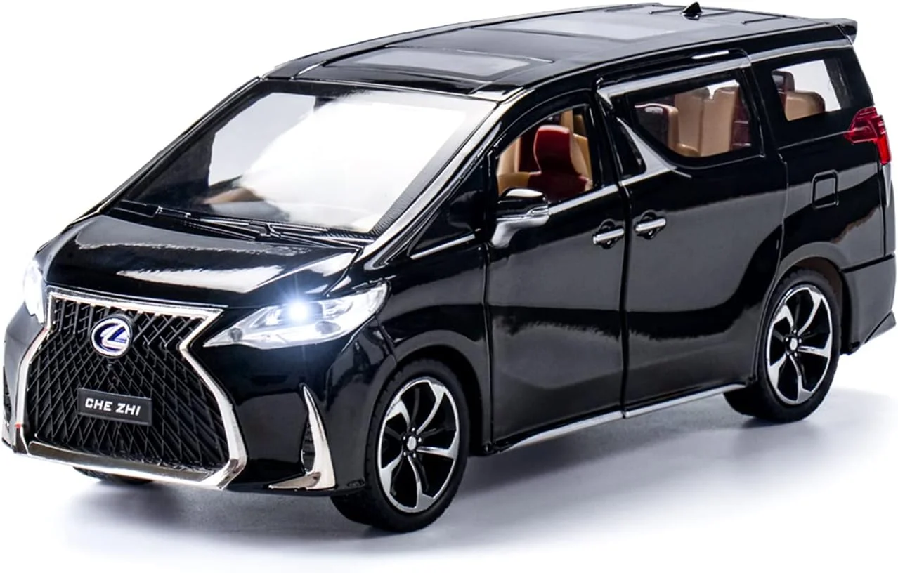 ماشین اسباب بازی مدل فلزی دایکست BHYDRY - ماشین مدل مقیاس 1:24 با صدا و نور، ماشین مدل با صدا و نور برای کودکان 3 سال به بالا. (مشکی)