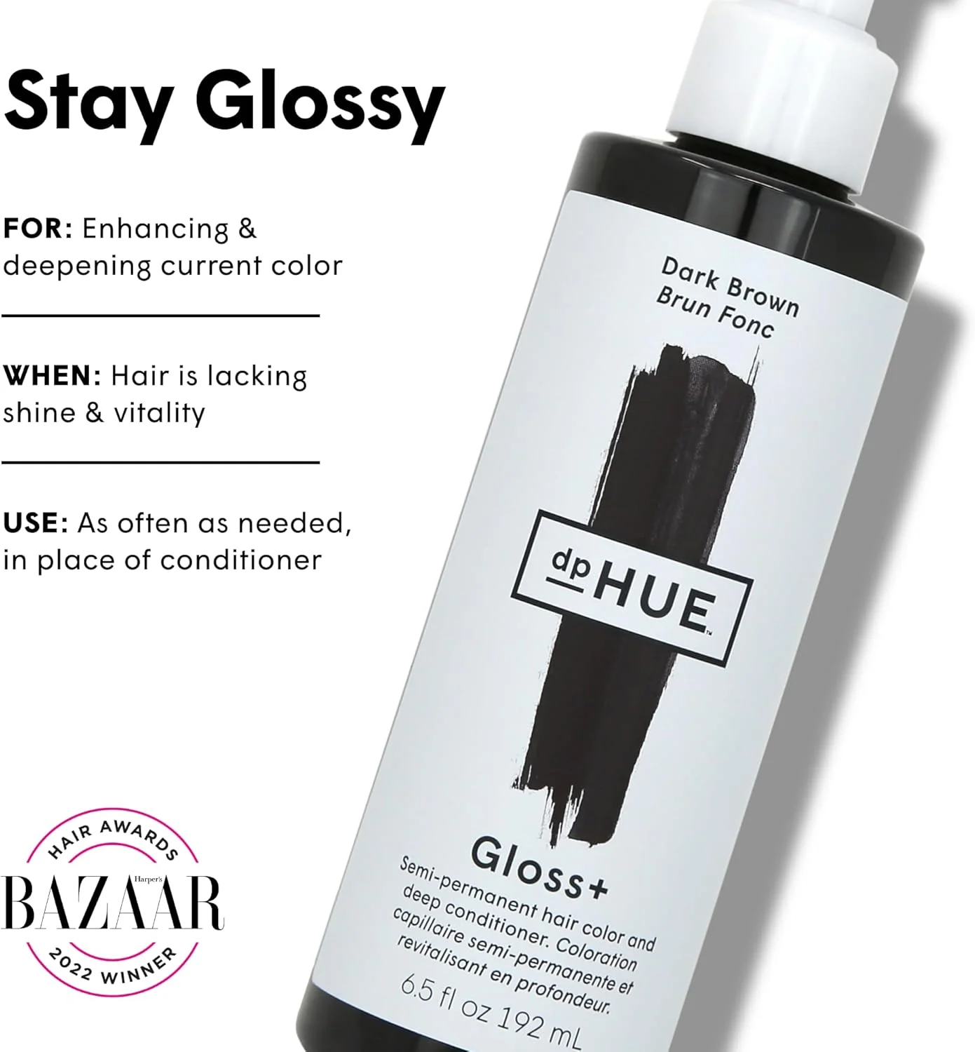 درخشش موی نیمه دائمی dpHUE Gloss+ و نرم کننده عمیق - # قهوه ای تیره 192ml/6.5oz درخشش موی نیمه دائمی dpHUE Gloss+ و نرم کننده عمیق - # قهوه ای تیره 192ml/6.5oz