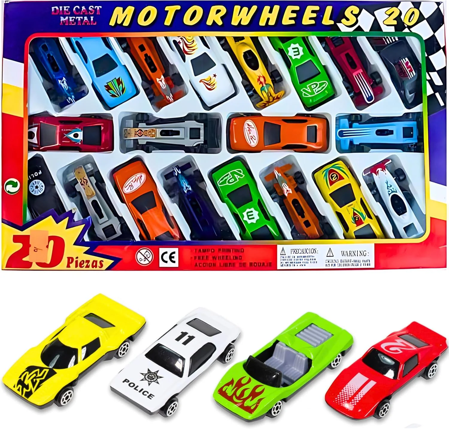 مجموعه 20 عددی ماشین های اسباب بازی دایکست AYEBIA، ماشین های مسابقه ای کوچک دایکست بادوام در طرح های متنوع، هدیه تولد عالی برای کودکان، بهترین هدیه تولد برای پسران و دختران