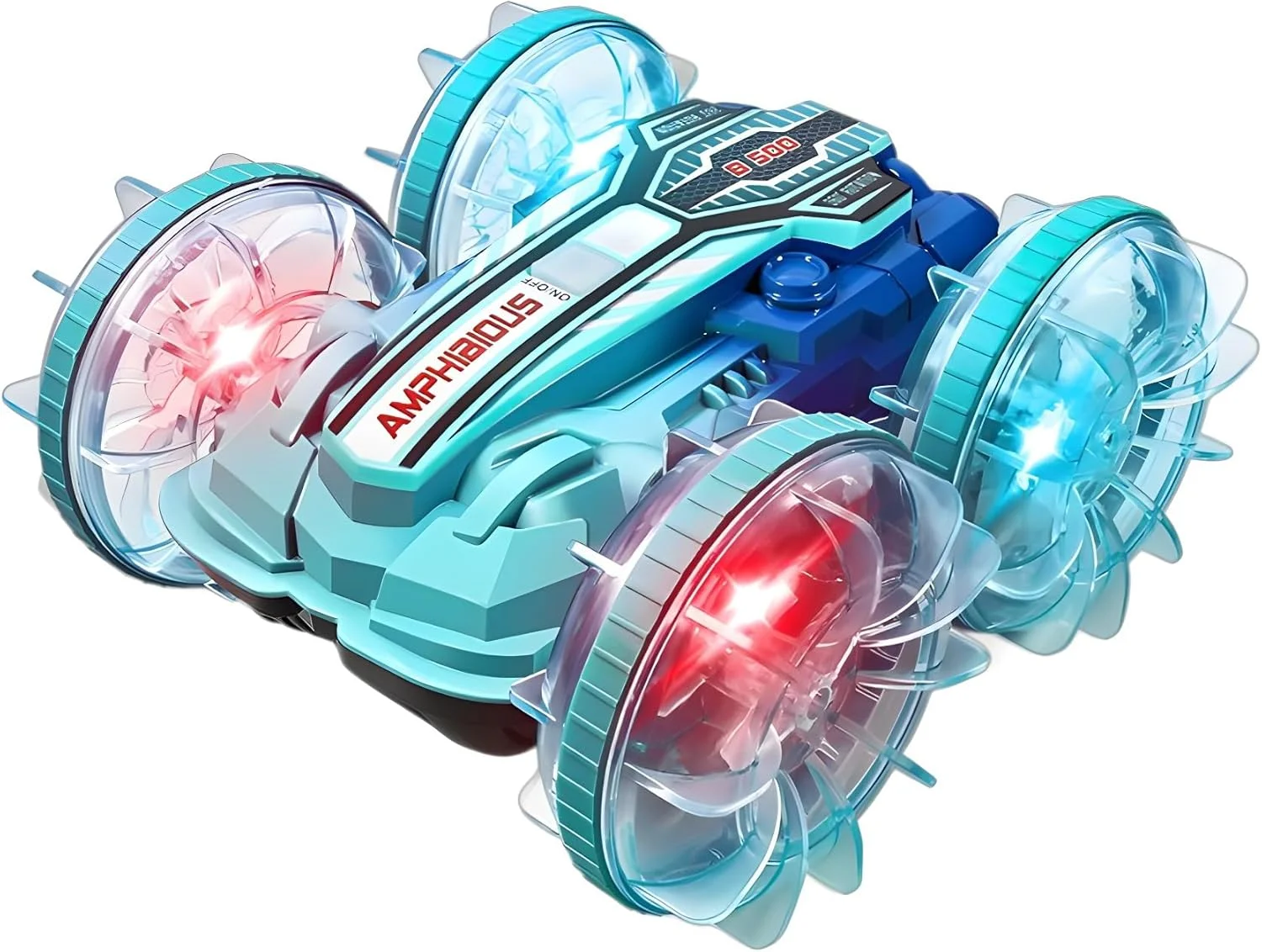 ماشین کنترلی از راه دور دوزیست با چراغ، ماشین آرسی 4WD ضد آب، چرخش 360 درجه با حرکت دست، قایق آرسی شیرین کاری، هدیه تولد برای پسران و دختران