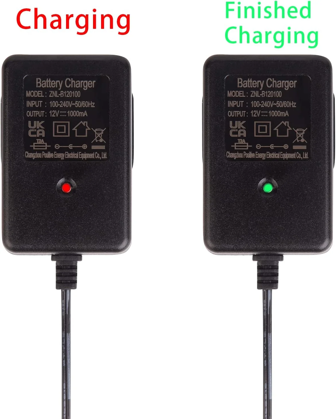 شارژر 12 ولت Arkabala برای ماشین شارژی کودک، موتور سیکلت، SUV، ATV - آداپتور برق 1 آمپر برای اسباب بازی های کالسکه کودک