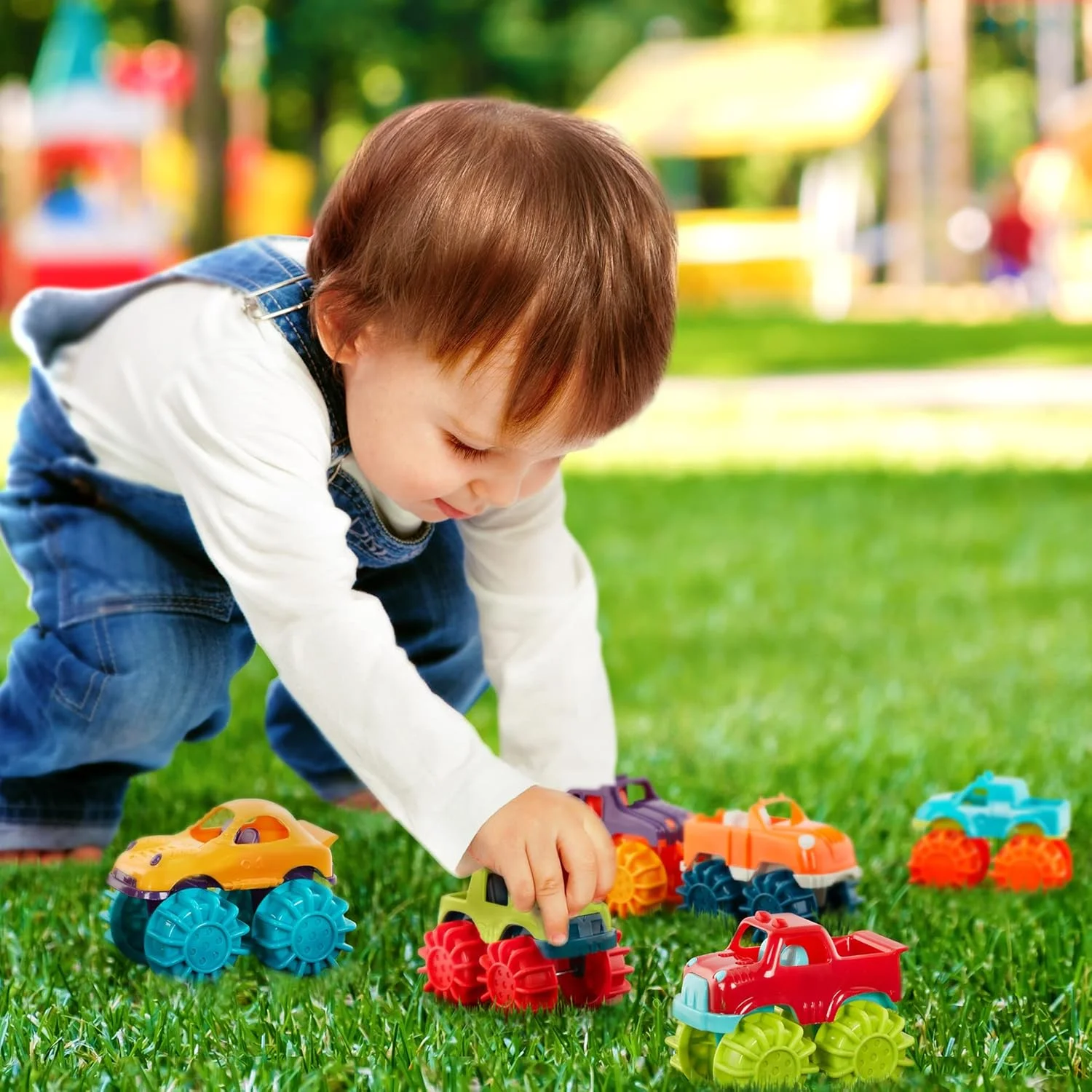 مجموعه 6 عددی کامیون های مینی هیولا باتات، کامیون های مینی برای کودکان نوپا 2 سال به بالا، چند رنگ در کیف نگهداری