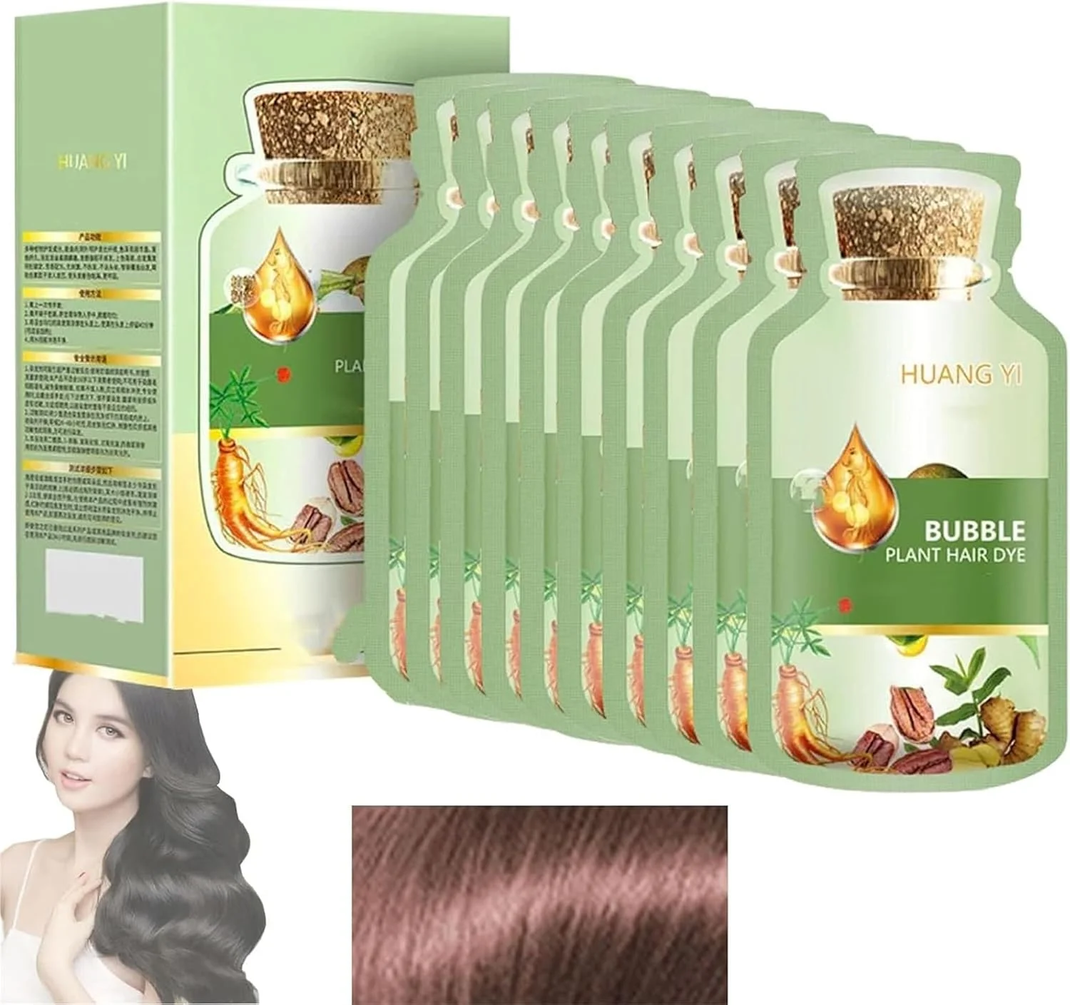 رنگ مو گیاهی طبیعی ADUH، رنگ مو حبابی تنبل، کرم رنگ مو شستشوی آسان خانگی، عصاره گیاهی خالص برای رنگ کردن موهای سفید، (قهوه ای) رنگ مو گیاهی طبیعی ADUH، رنگ مو حبابی تنبل، کرم رنگ مو شستشوی آسان خانگی، عصاره گیاهی خالص برای رنگ کردن موهای سفید، (قهوه ای)