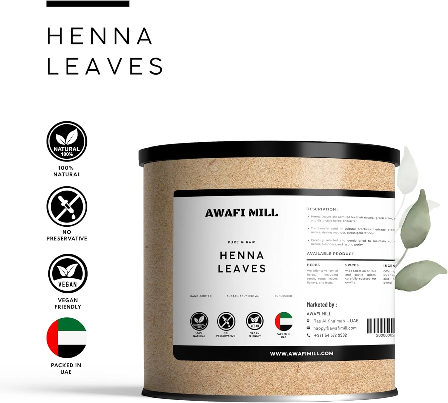 برگ حنا آوافی میل | لاوسونیا اینرمیس خشک شده به طور طبیعی | ماده گیاهی خالص و سنتی - 100 گرم | 3.5 اونس برگ حنا آوافی میل | لاوسونیا اینرمیس خشک شده به طور طبیعی | ماده گیاهی خالص و سنتی - 100 گرم | 3.5 اونس