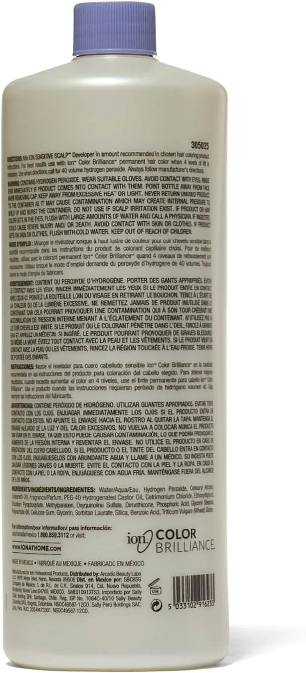 اکسیدان کرمی 40 حجمی آیون مناسب پوست سر حساس، حاوی بافرهای یونی و پروتئین نرم کننده برای کمک به کاهش حساسیت پوست سر، 946 میلی لیتر