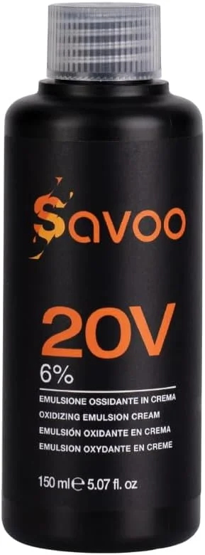 کرم امولسیون اکسیدان ساوو 20 حجمی 6% 150 میلی لیتر – کرم فعال کننده حرفه ای رنگ مو و دکلره | بافت نرم و استفاده آسان | موهای درخشان و محافظت شده در طول درمان رنگ کرم امولسیون اکسیدان ساوو 20 حجمی 6% 150 میلی لیتر – کرم فعال کننده حرفه ای رنگ مو و دکلره | بافت نرم و استفاده آسان | موهای درخشان و محافظت شده در طول درمان رنگ