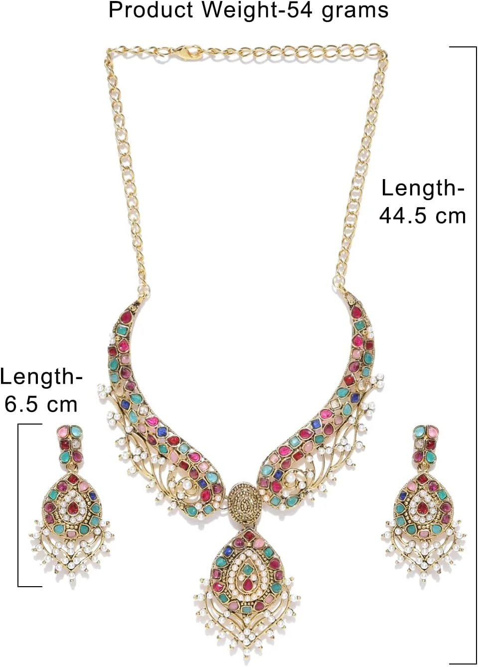 ست گردنبند چند رنگ زنانه طرح مارواری ZAVERI PEARLS - Zpfk5514 ست گردنبند چند رنگ زنانه طرح مارواری ZAVERI PEARLS - Zpfk5514