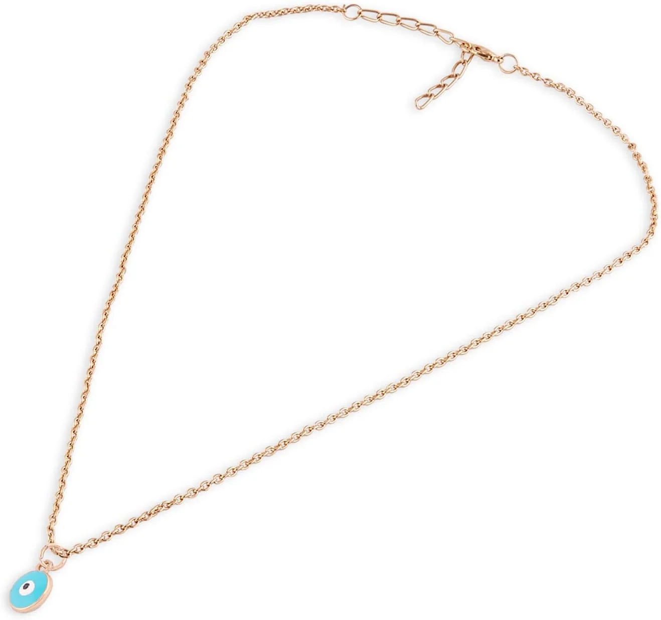 گردنبند آویز مینیمال چشم نظر مینای آبی فیروزه ای و سفید Zaveri Pearls مدل ZPFK14638 زنانه گردنبند آویز مینیمال چشم نظر مینای آبی فیروزه ای و سفید Zaveri Pearls مدل ZPFK14638 زنانه