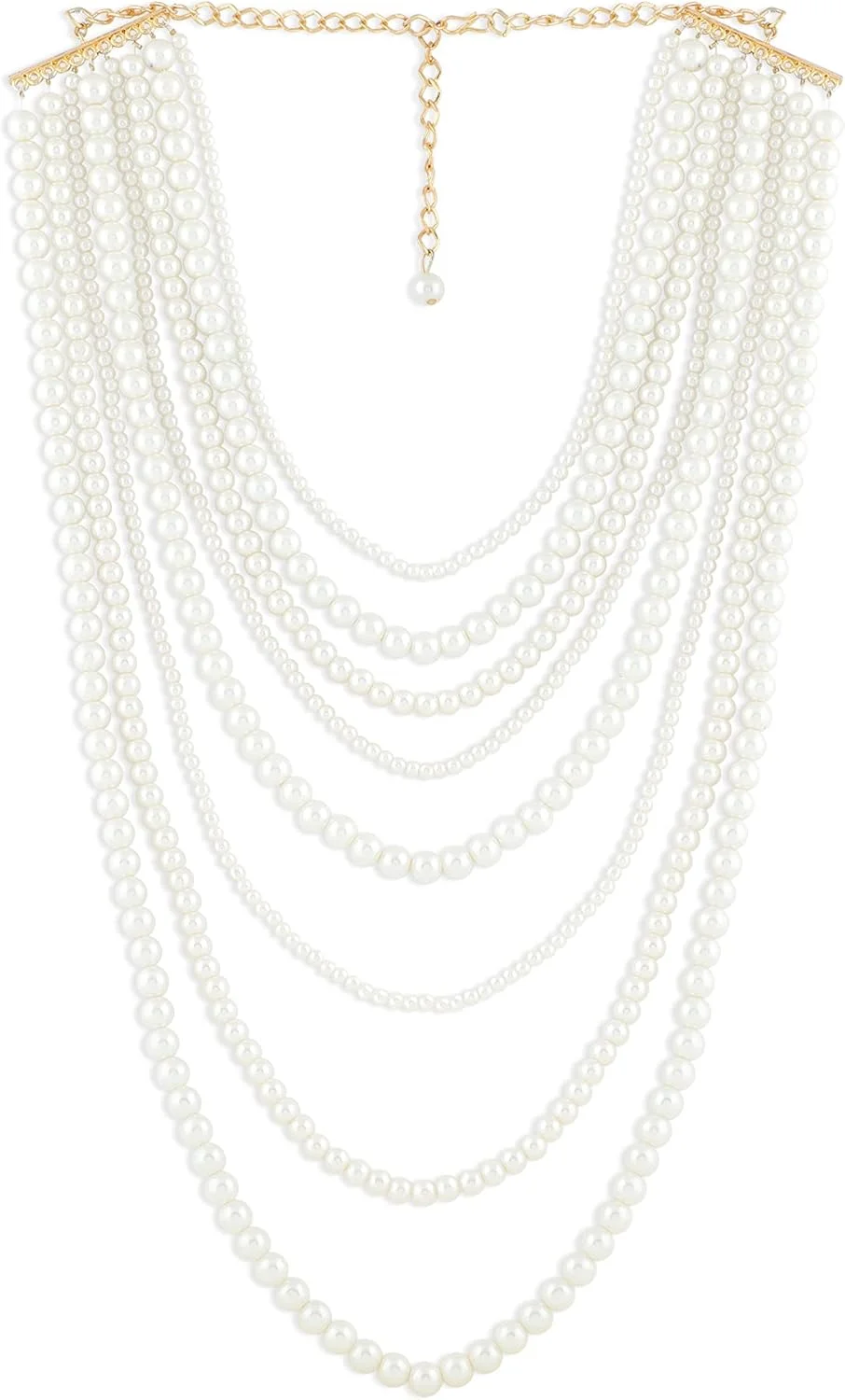 گردنبند مرواریدی چند لایه زنانه با روکش طلایی ZAVERI PEARLS مدل ZPFK10428