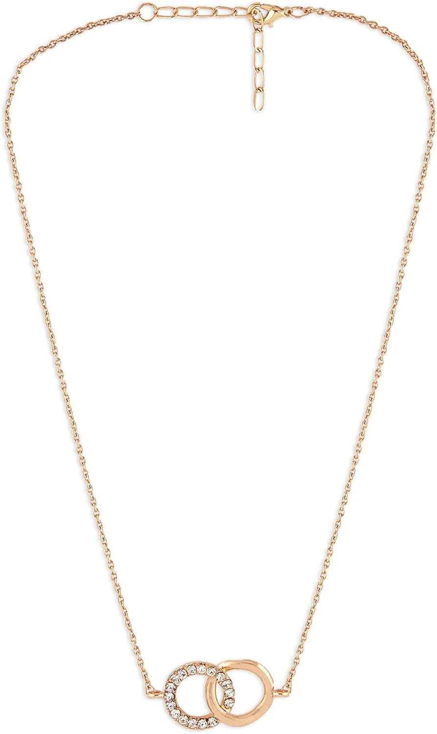 گردنبند زنجیری زنانه با آویز نگین‌دار طلایی رنگ Zaveri Pearls مدل ZPFK14506