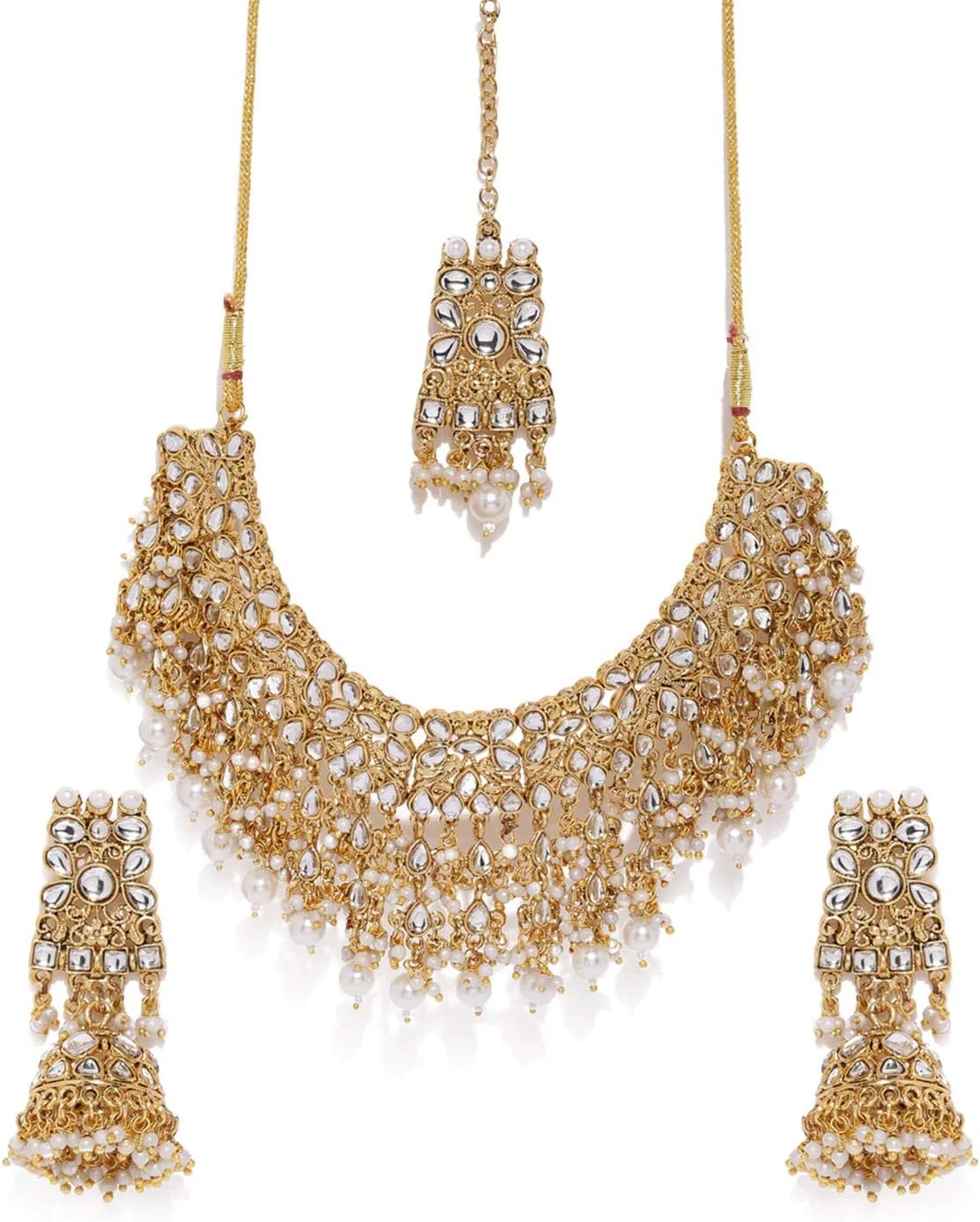 ست جواهرات زنانه ZAVERI PEARLS (طلایی) (Zpfk8454)