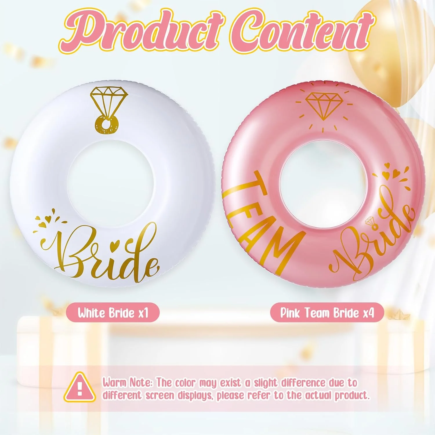 موشن شیک 5 تکه شناور استخر عروس، دکوراسیون مهمانی مجردی خنده دار، تیوپ های بادی استخر برای بزرگسالان 48 اینچ، شناورهای استخر تیم عروس، هدیه های مهمانی برای مهمانی مجردی و جشن عروسی