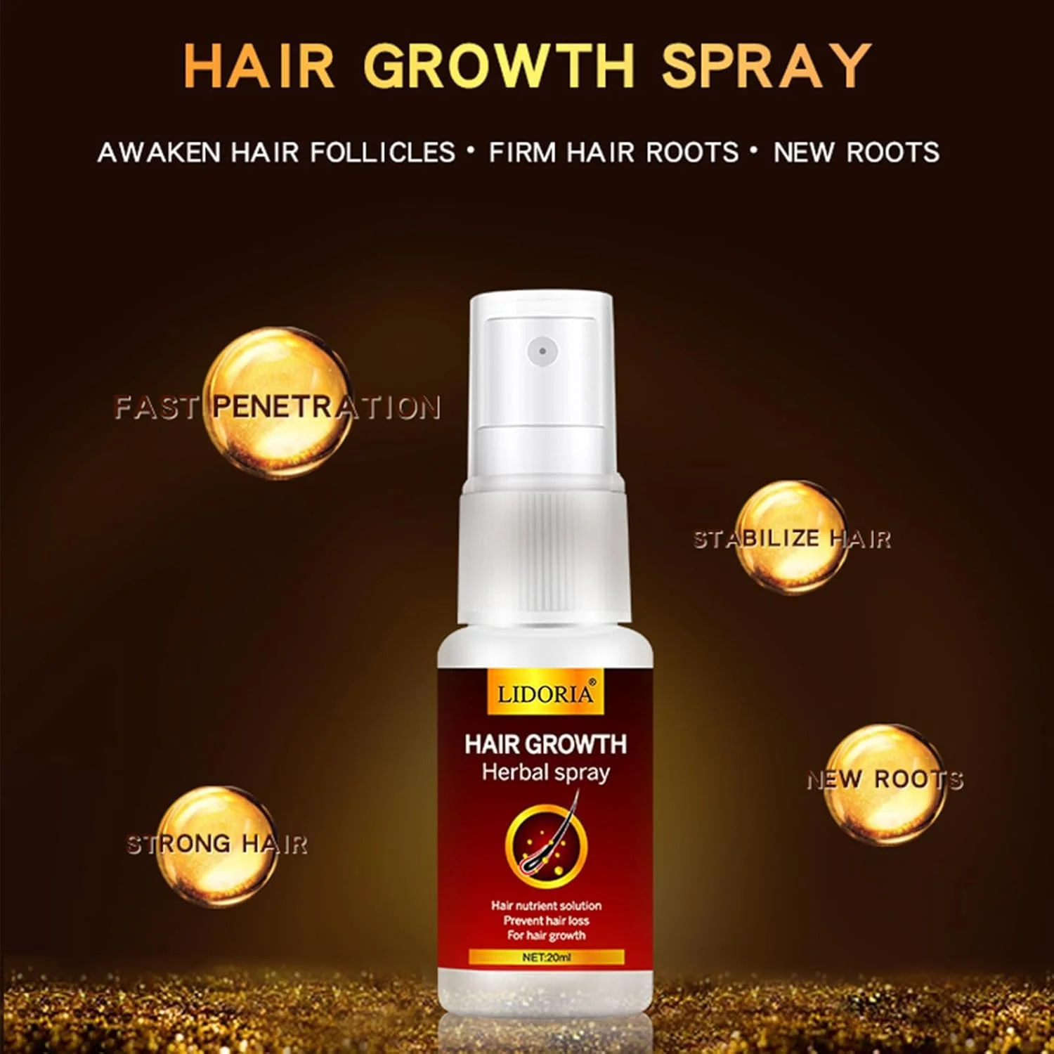 اسپری رشد مو زنجبیلی، سرم تقویت کننده برای ریزش مو، نازک شدن، موهای خشک و آسیب دیده، فرمول گیاهی برای رشد و ترمیم مو، ایده آل برای مراقبت از موی زنان و مردان