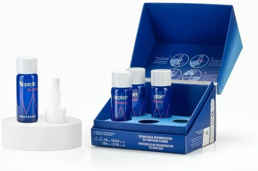 آمپول های ضد ریزش مو پیلوپپتان زنانه پروتئوکِل | احیا کننده مو | مو | مخصوص بانوان | کاهش دهنده ریزش مو، افزایش حجم، استحکام و درخشندگی | غیر چرب | 4 آمپول