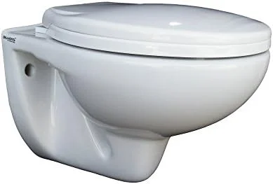 توالت فرنگی دیواری/آویز سرامیکی بلمونته با درب نشیمن - سفید