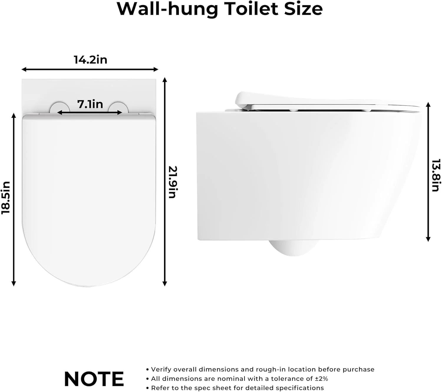 توالت فرنگی دیواری با درب PP - طراحی مدرن، صرفه جویی در فضا، جمع و جور، درب آرام بند، توالت سرامیکی حمام