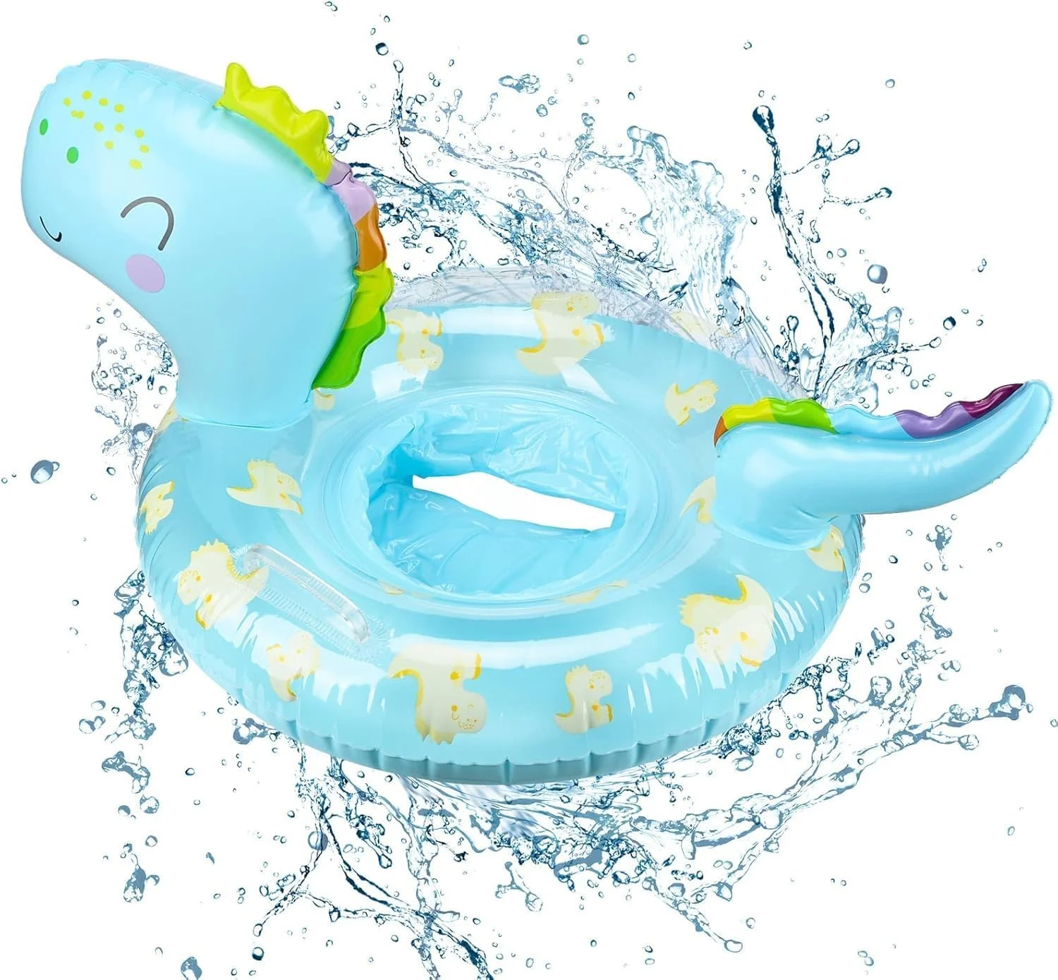 حلقه بادی شنا کودکانه، شناور بادی استخر طرح دایناسور، اسباب بازی استخر، لوازم مهمانی تابستانی در فضای باز، قایق بادی، لوازم جانبی اسباب بازی آبی سرگرم کننده برای پسران و دختران 3 تا 7 ساله