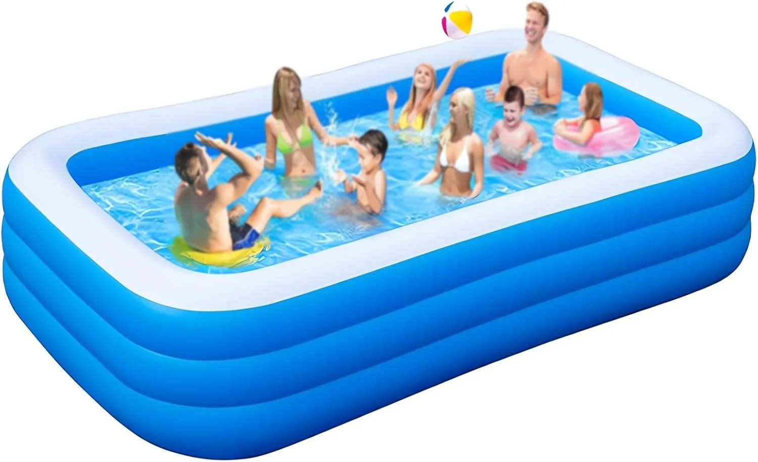 استخر بادی - استخر کودکان، 210x150x60 سانتی متر، طراحی بادوام و ضخیم، استخر شنا برای بچه ها، حیاط خلوت، باغ، حیاط پشتی، مهمانی آب تابستانی