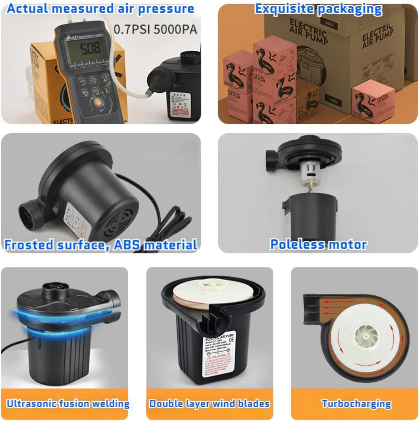 استخر بادی بزرگ فوروبار مناسب کودکان و بزرگسالان، استخر مستطیلی ضخیم و بادوام برای باغ، حیاط، چمن، فضای باز، مهمانی آب تابستانی (پمپ بادی برقی)