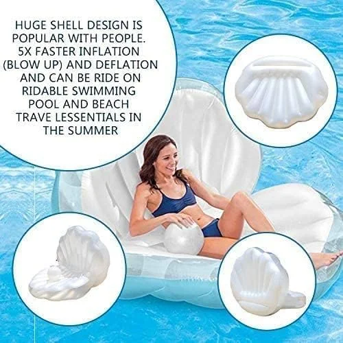 استخر بادی صدف دریایی، توپ شناور بادی، تشک تخت شناور استخر غول پیکر، مبل آبی ساحلی به شکل صدف، کوسن بادی شناور ساحلی