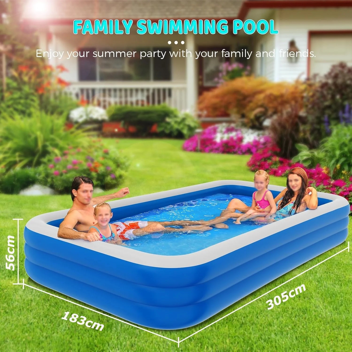 استخر بادی برای کودکان، استخر شنای حیاط خلوت OYDAS برای کودکان نوپا، استخر تفریحی باغ حیاط خلوت، مهمانی آب تابستانی (3.05 متر)