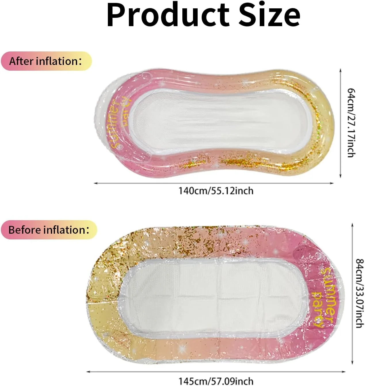 تخت بادی و شناور استخر با تکیه گاه سر برای بزرگسالان، مناسب برای استراحت در استخر، دریاچه، ساحل و مهمانی های استخری