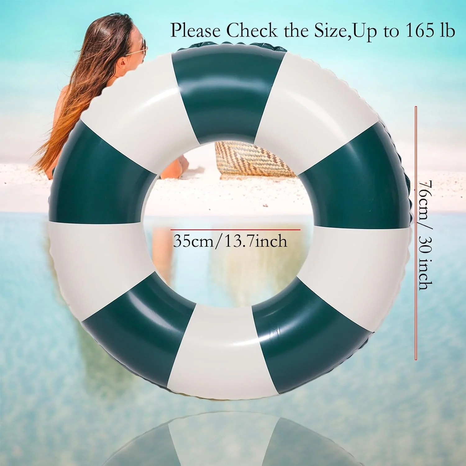 تیوپ بادی استخر 30 اینچی برای بزرگسالان - بسته 2 عددی تیوپ راه راه حلقه شناور بادی استخر برای مهمانی استخر دریاچه ساحل بزرگسالان