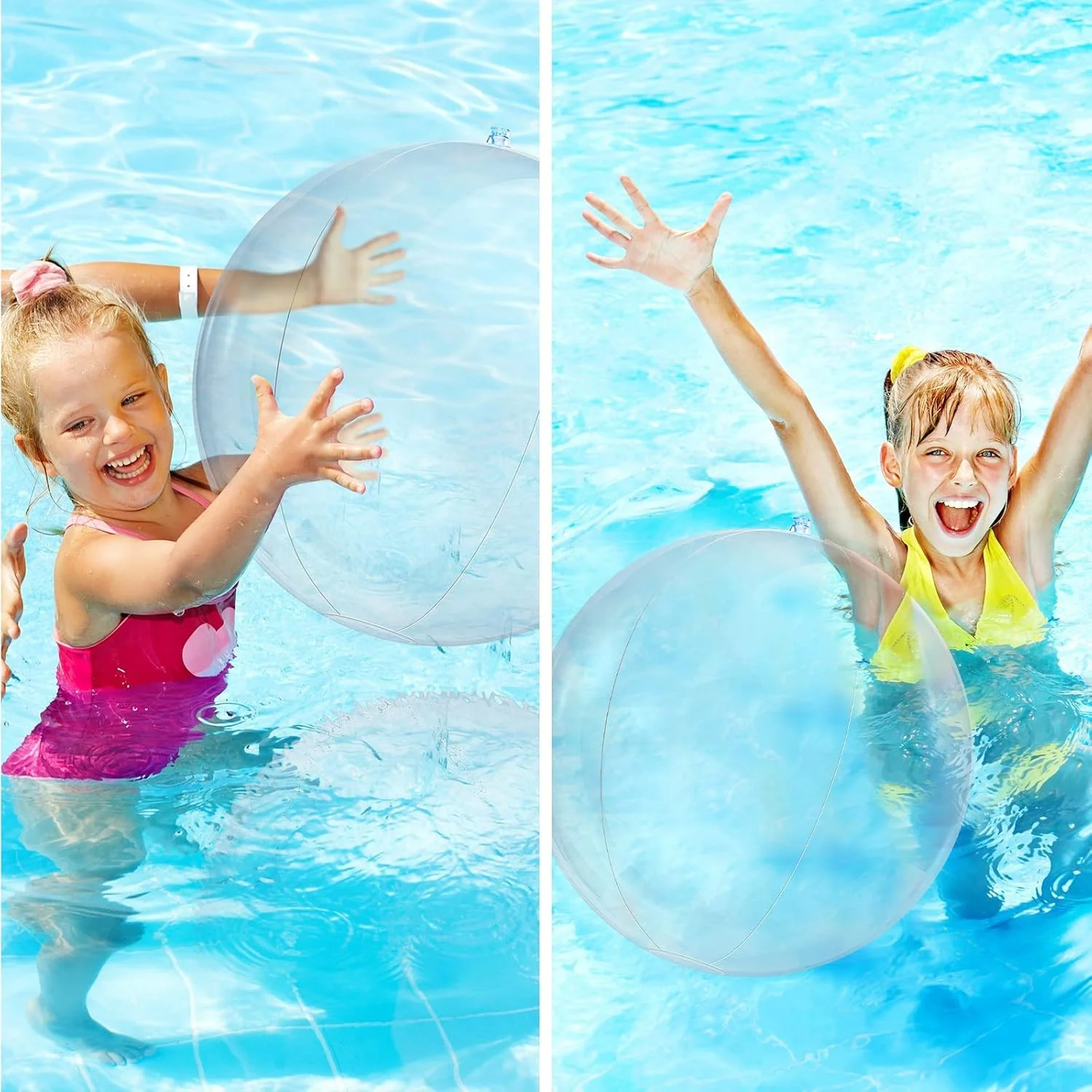 توپ بادی ساحلی، 6 عدد توپ بادی شفاف ساحلی، بادکنک های بادی شفاف، توپ مهمانی استخر شنا شفاف، برای ساحل تابستانی، اسباب بازی های ساحلی آبی استخر، هدایای مهمانی تابستانی در فضای باز برای کودکان و بزرگسالان