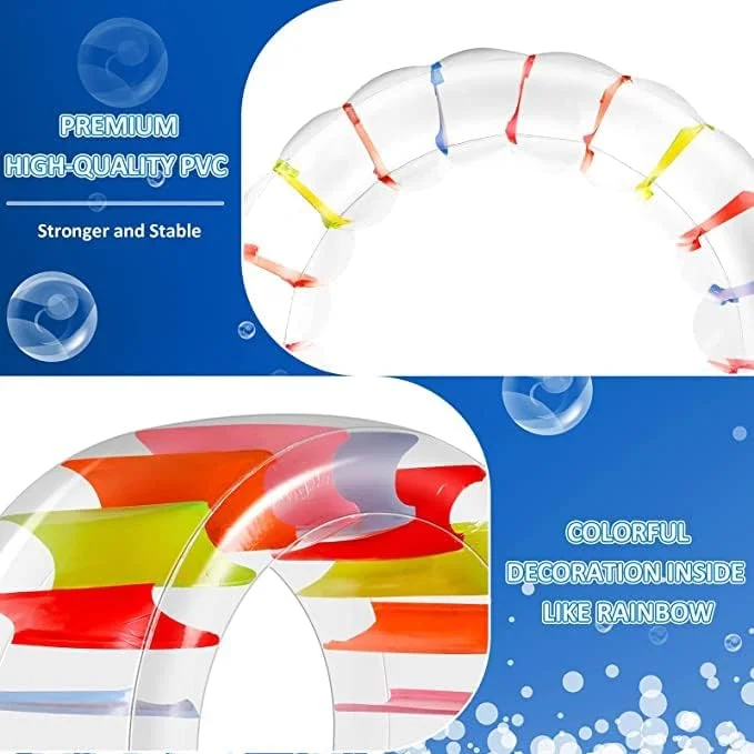غلتک چرخ آبی بادی GGEROU، شناور رنگارنگ 119 سانتی‌متری برای استخرهای شنا، دریاچه‌ها، سواحل، چمن‌ها و مهمانی‌های تابستانی کودکان - هدیه سرگرم‌کننده برای مدرسه کودکان