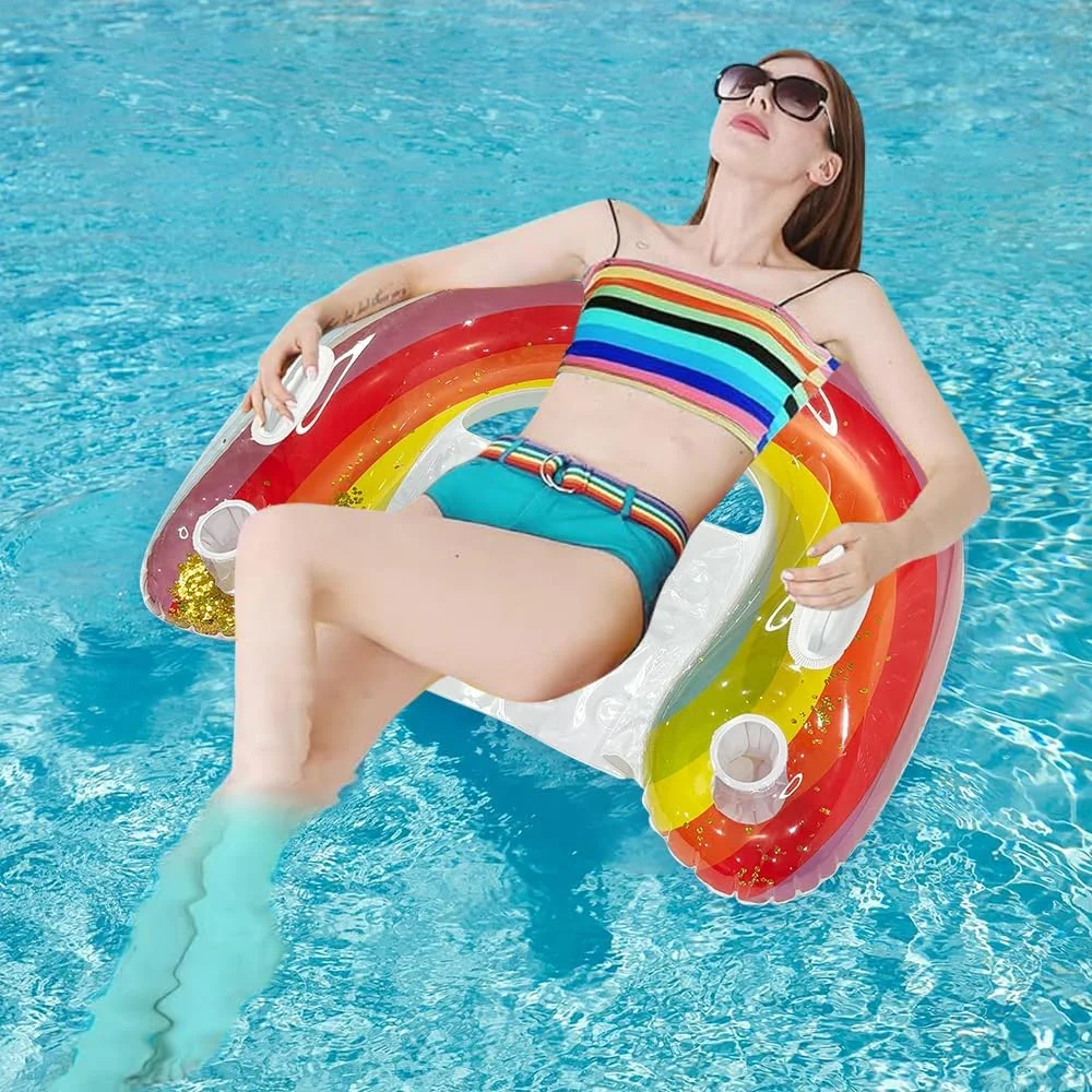 صندلی بادی شناور با جا لیوانی، صندلی بادی استخر، صندلی آبی برای بزرگسالان، صندلی استخر صندلی بادی شناور با جا لیوانی، صندلی بادی استخر، صندلی آبی برای بزرگسالان، صندلی استخر