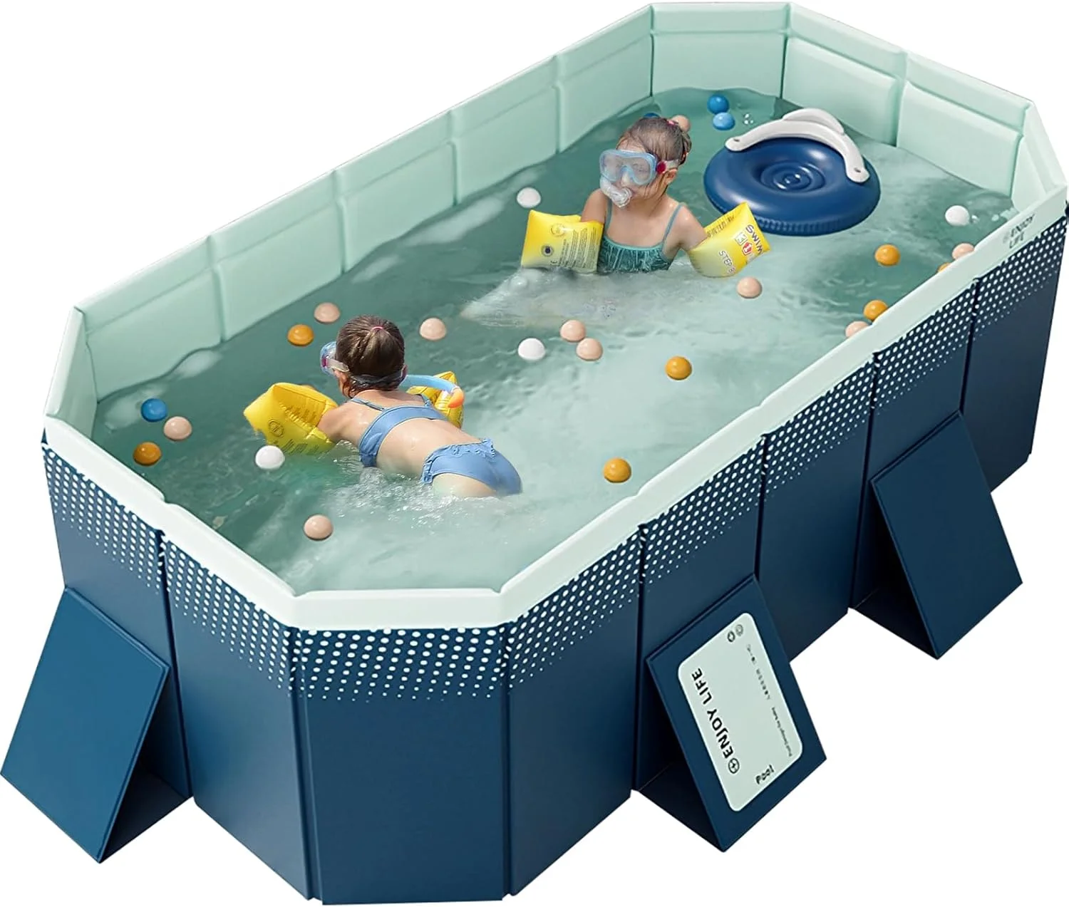 استخر شنای تاشو غیر بادی WIRHAO برای کودکان و بزرگسالان، پوسته پلاستیکی سخت، مناسب حیاط خلوت و استخر سگ (210 x 137 x 50 سانتی متر) استخر شنای تاشو غیر بادی WIRHAO برای کودکان و بزرگسالان، پوسته پلاستیکی سخت، مناسب حیاط خلوت و استخر سگ (210 x 137 x 50 سانتی متر)