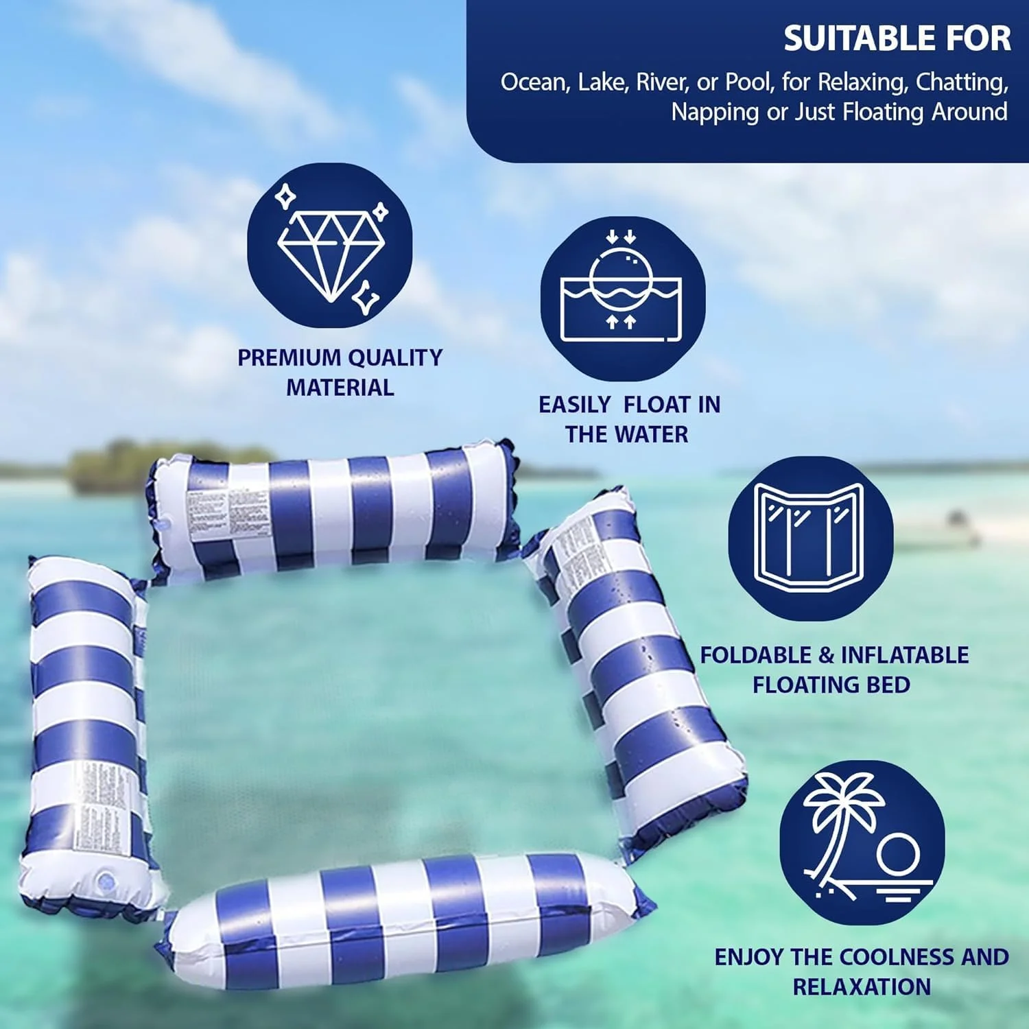 تشک های بادی استخر Erweicet، تشک های مقاوم در برابر آب، بزرگ، برای کودکان و بزرگسالان