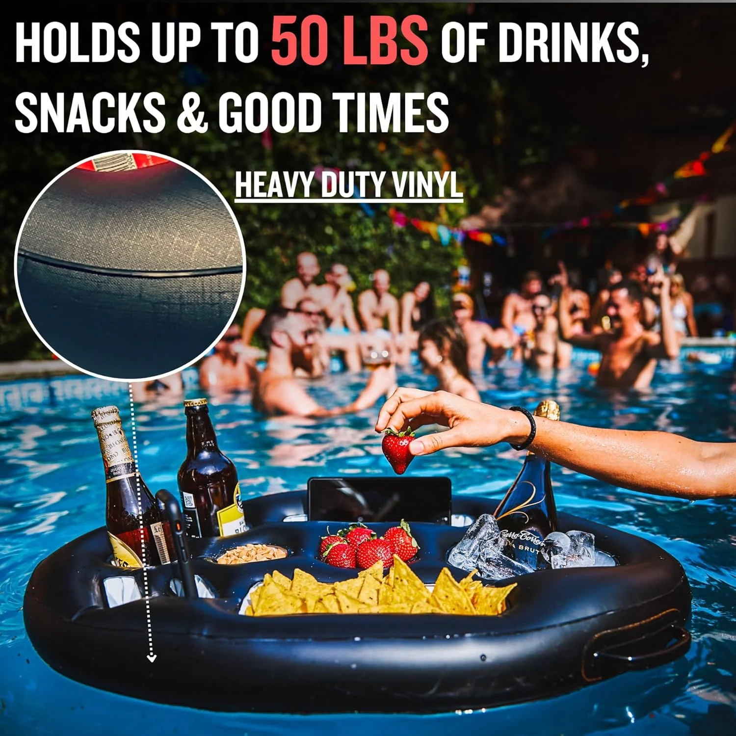 نگهدارنده نوشیدنی شناور ممتاز DIVEBLAST برای استخر و جکوزی - لوازم جانبی برای بزرگسالان، شناورهای نوشیدنی استخر