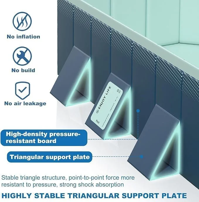 استخر شنا تاشو، استخرهای شنای غیر بادی برای بزرگسالان خانواده، راه اندازی سریع و آسان استخر شنای فضای باز حیاط خلوت با دوشاخه تخلیه برای فضای باز، باغ، مهمانی آب تابستانی حیاط خلوت (300*165*53 سانتی متر)