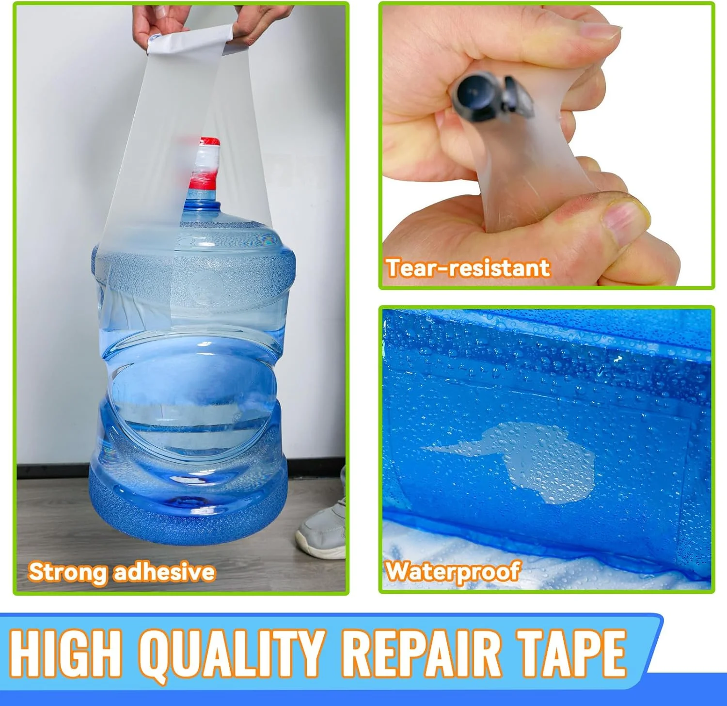 کیت تعمیر پنچرگیری بادی بیرلاید ضد آب، رول نوار تعمیر TPU استخر 2.13 متر در 8 سانتی متر، پچ تعمیر برای تشک بادی، خانه بادی، چادر، حلقه شنا، مقاوم