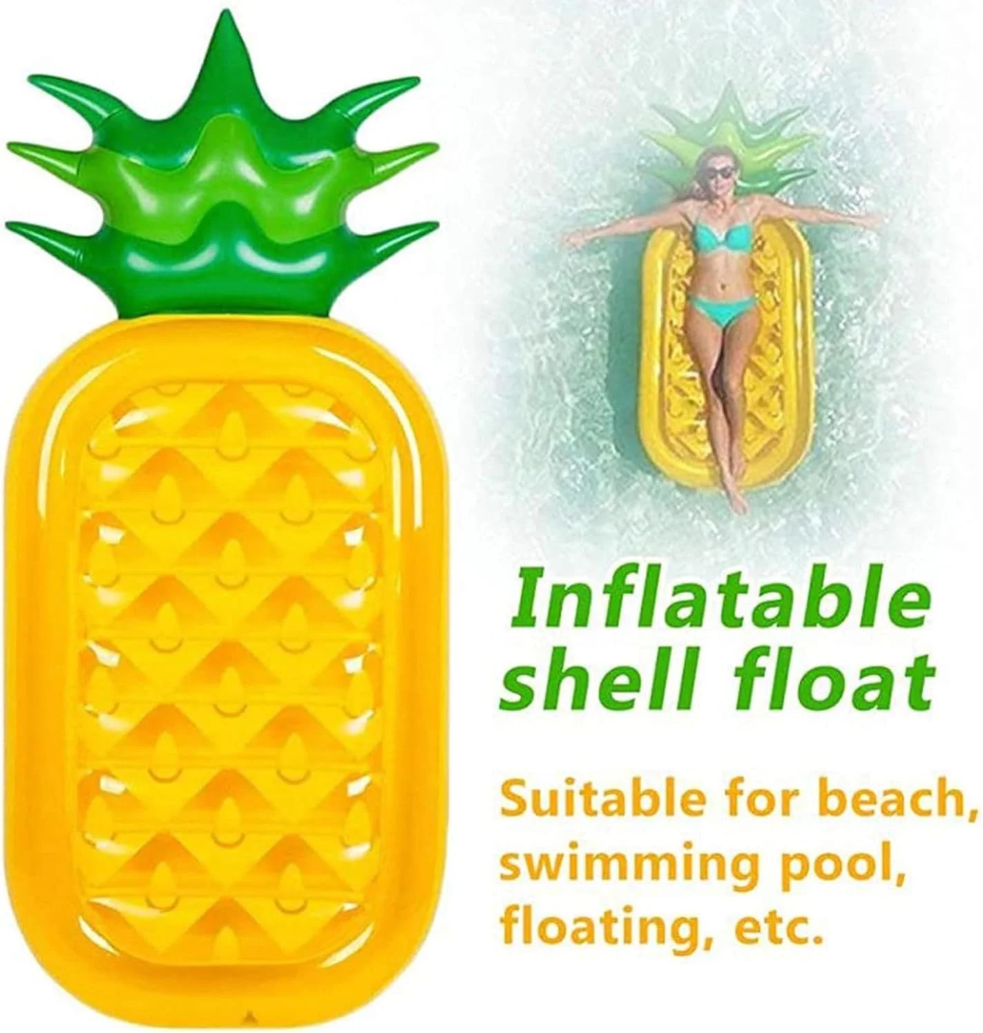 تخت بادی استخری آناناسی بولیوی، تخت بادی آناناسی استخری با قابلیت نگهداری آسان، قایق بادی بزرگ مناسب آب برای تابستان، مناسب بزرگسالان و کودکان، لوازم جانبی استخر برای استخرها، دریاچه ها، مهمانی ساحلی 185×83 سانتی متر